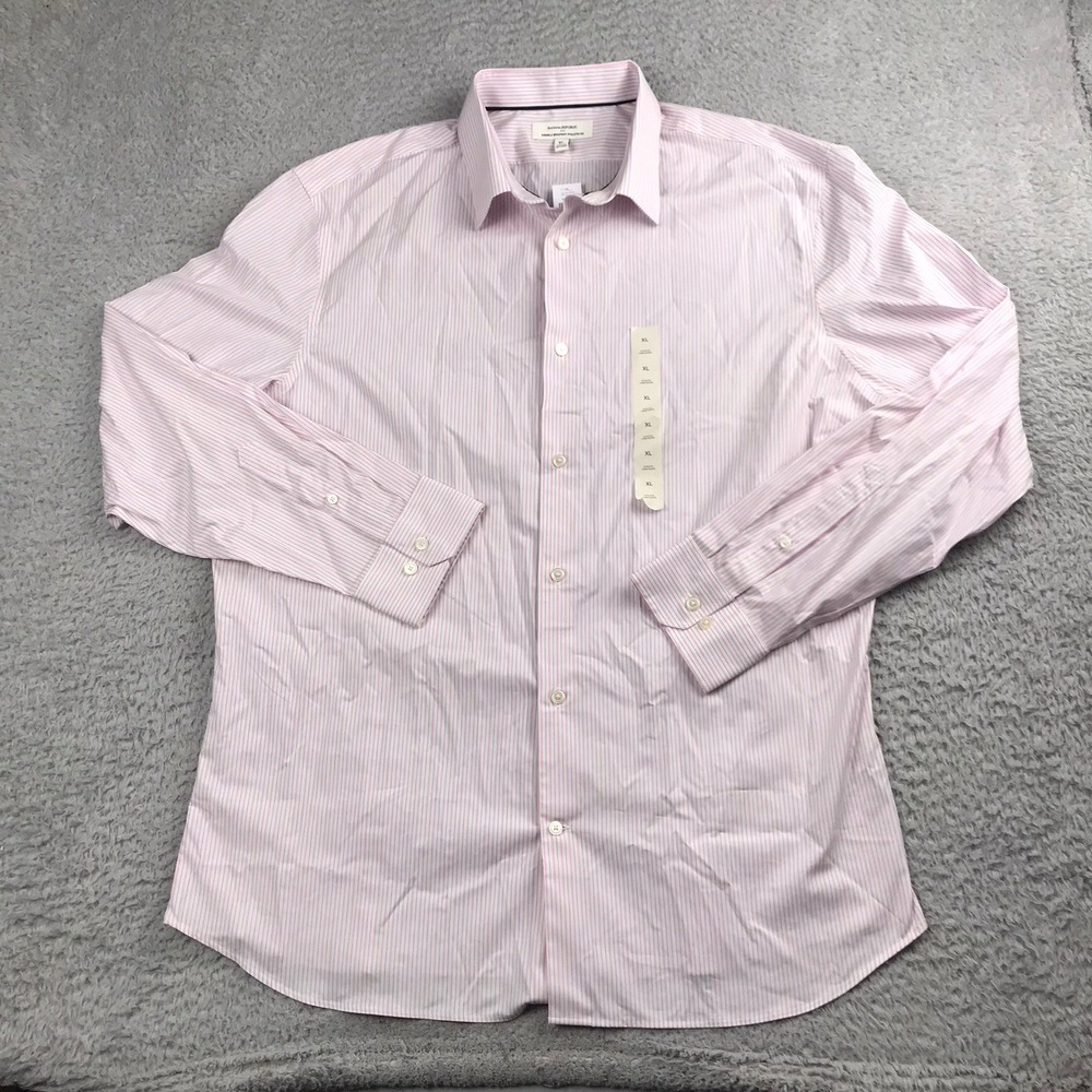 Banana Republic Button Up Shirt Mens XL Pink Wrinkle Resistant Athletic NEW NWT